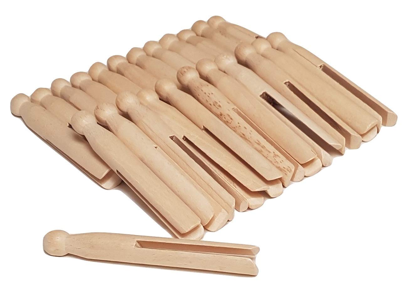 Traditonal Wooden Dolly Pegs Cloths Garment Peg Washing Lines Natural Craft Beech Wood (6)