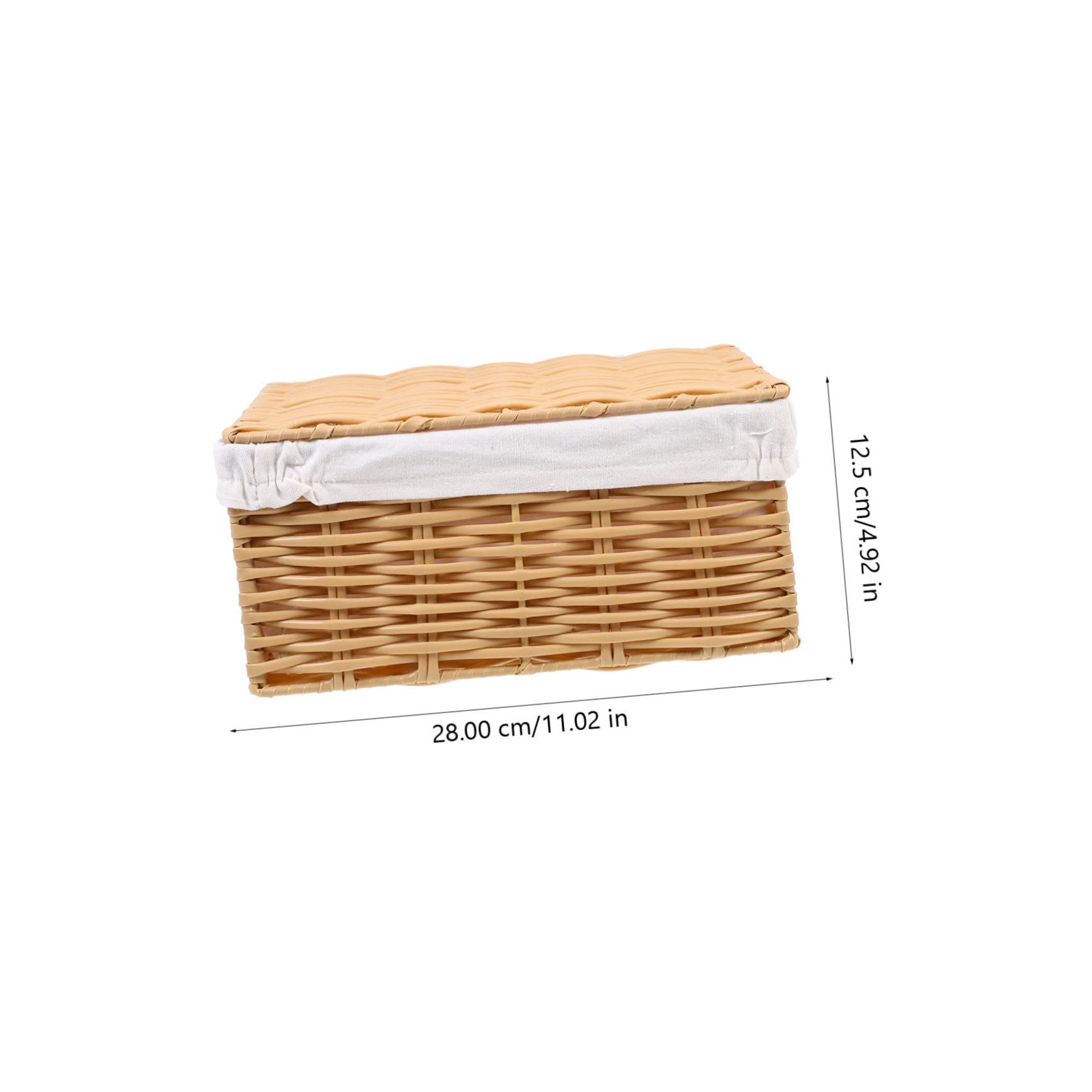 OKUMEYR Wicker Basket Lid Plastic Storage Basket Multi-function Sundries Holder for Home