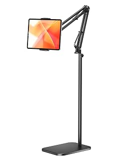 Tablet Floor Stand with 4.5LB Heavy Metal Base,Overhead Bed Phone Stand Angle Height Adjustable Holder, Universal Phone Mount for iPad iPhone Pro Air Mini, Samsung Tab, Kindle, E-Readers... - Amazon product rated Grade A