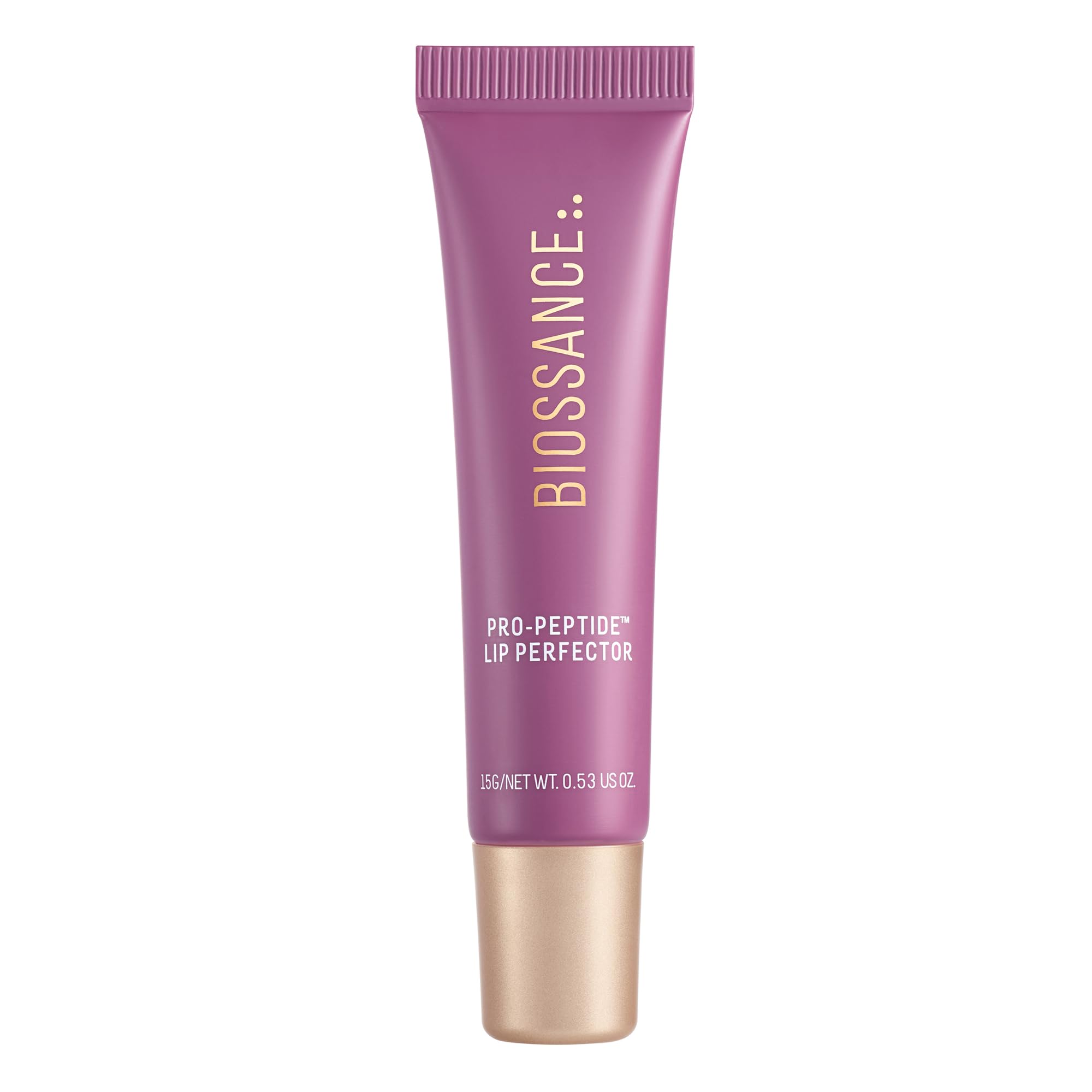 BIOSSANCE Pro-Peptide Lip Perfector – Triple-Treat Vegan Lip Balm – Deeply Hydrating with Pro-Peptides & Hyaluronic Acid – Enhances Natural Lip Color – Silky, Glossy Finish