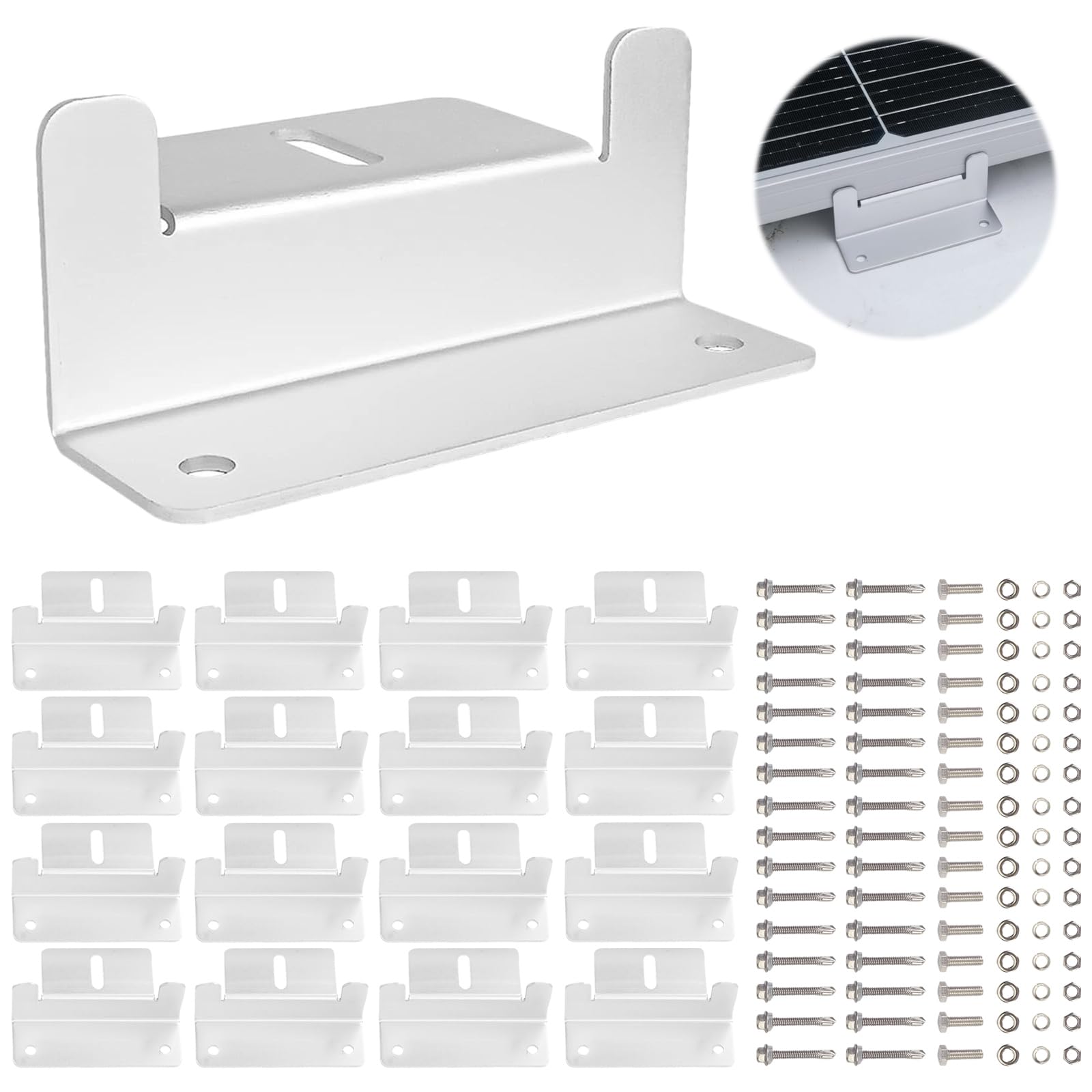 Amazon | aleawol 16個セット ソーラー パネル取付金具 アルミニウム