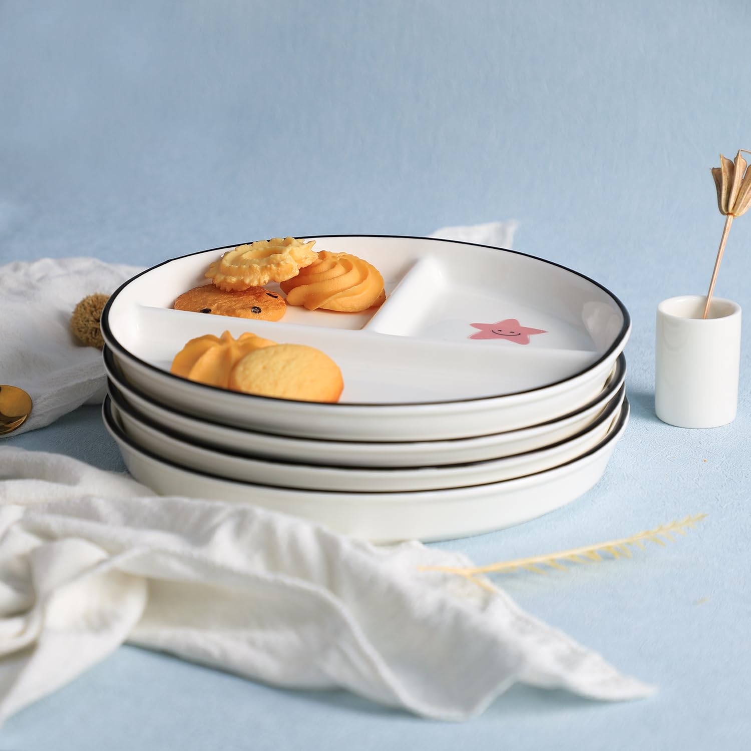 Assiette de contrôle des portions, assiettes divisées de 20,3 cm
