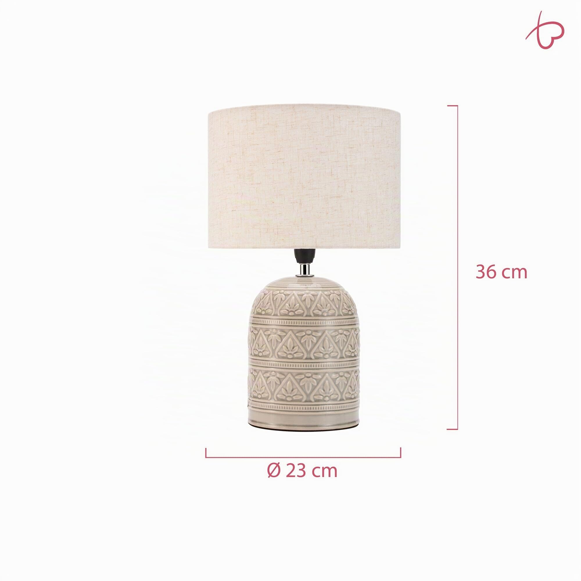 Pauleen Paulmann 48223 Tender Pearl Lampada da tavolo max. 20 Watt, realizzata a mano, Beige. Lampada da comodino in stile boho in Tessuto e Ceramica, attacco E14