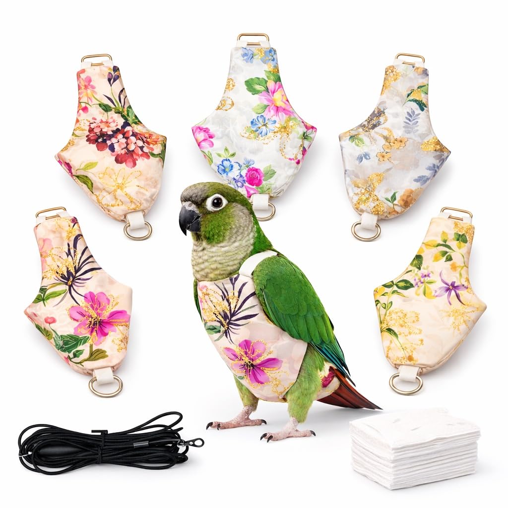 Couches pour oiseaux avec harnais M pour conures et calopsittes