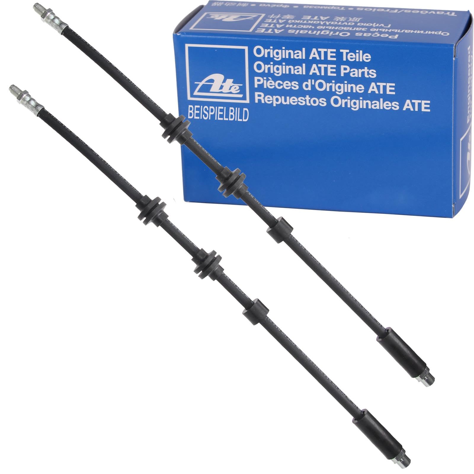 2xATE Bremsschlauch Va+1L ATE Dot 4 | 2x 24.5174-0526.3 [331365]+03.9901-5802.2 passend für 1er E81 3er E90 E91 E92 E88