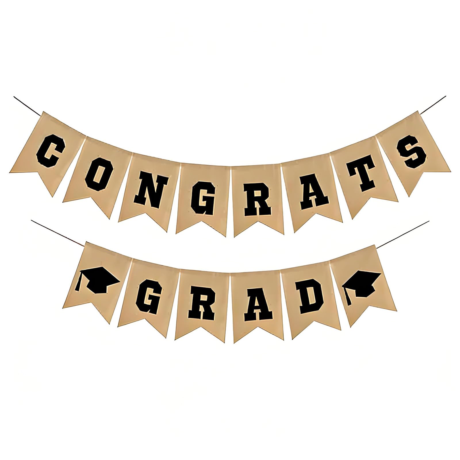 Nvoqilin Multicolor Retro Graduation Pennant Hanging Ornament Linen Fabric Bunting For Graduation Ceremony Decoration Photography Backdrops Banners