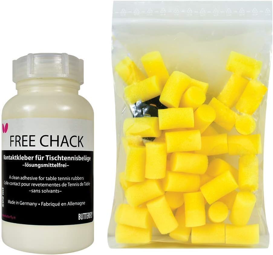 Butterfly Free Chack Table Tennis Racket Glue - Perfect for Assembling Table Tennis Ping Pong Paddle - Comes with Sponges and Application Clip to Easily Replace Table Tennis Rubber