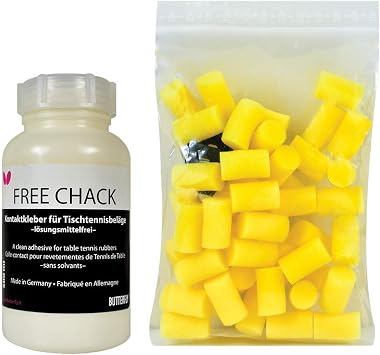 Butterfly Free Chack Table Tennis Racket Glue - Perfect for Assembling Table Tennis Ping Pong Paddle - with Sponges and Application Clip