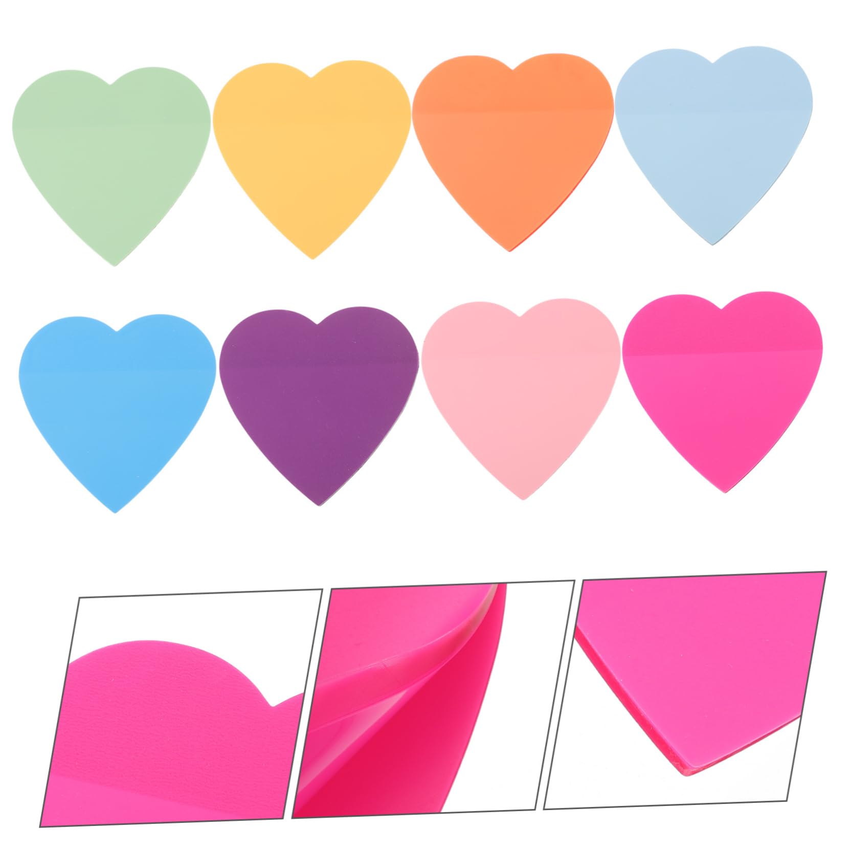 HOMSFOU 3 Pezzi 8 Note d'amore Libri tampone giallo I Quaderni colorato rosa nota adesivo Nota pad adesivi per note multifunzione adesivi promemoria portatili carta