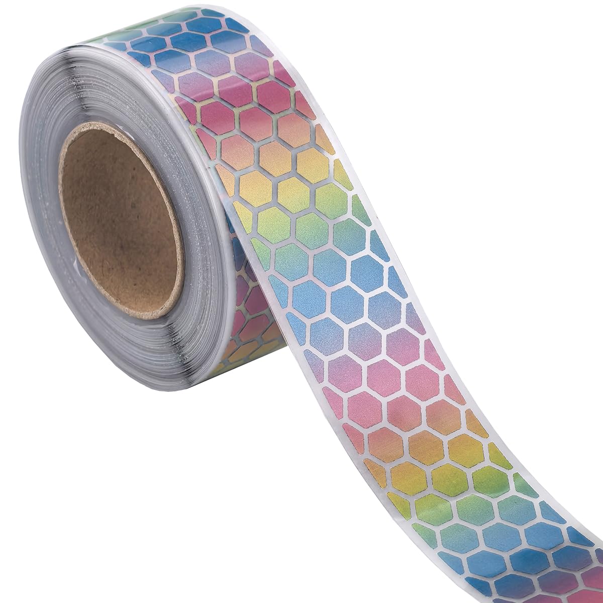 NOZUONO Colorful Reflective Heat Transfer Vinyl Iron On Tape for Clothing Honeycomb-Shaped 1 inch x 10 Yard