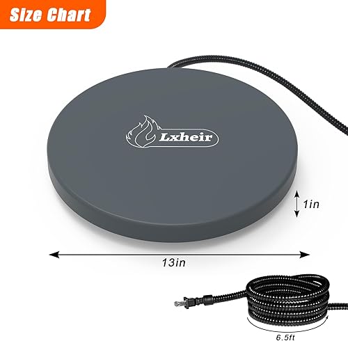Miniatura 7 de Lxheir Calentador de agua para pollo, base calentada de 13 pulgadas para fuentes de aves de corral de plástico de metal 3-5 galones, base de