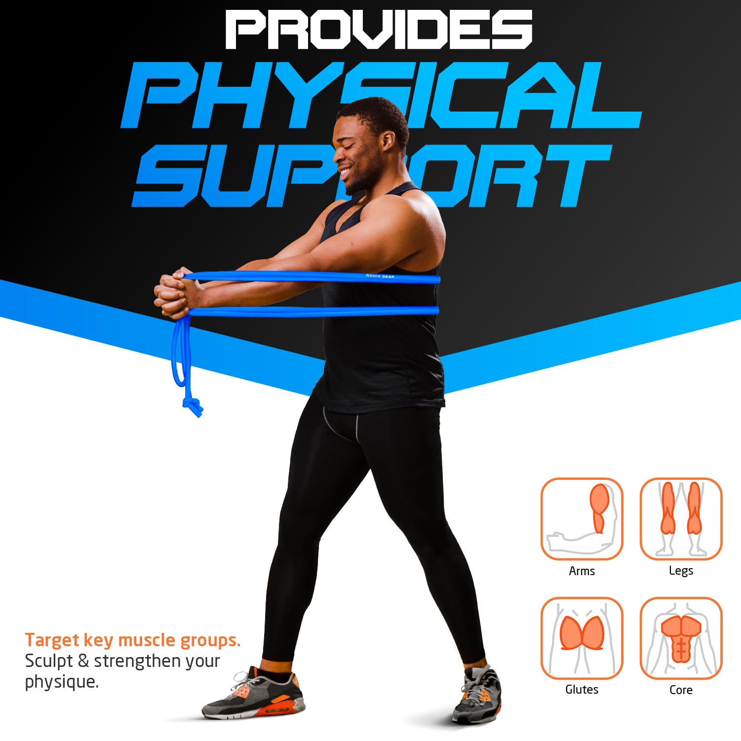 Bandas de resistencia – Resistencia de 88 libras – Azul – Bandas de entrenamiento de fuerza – Bandas elásticas de entrenamiento – Bandas de resistencia de lucha libre – Equipo de fitness y