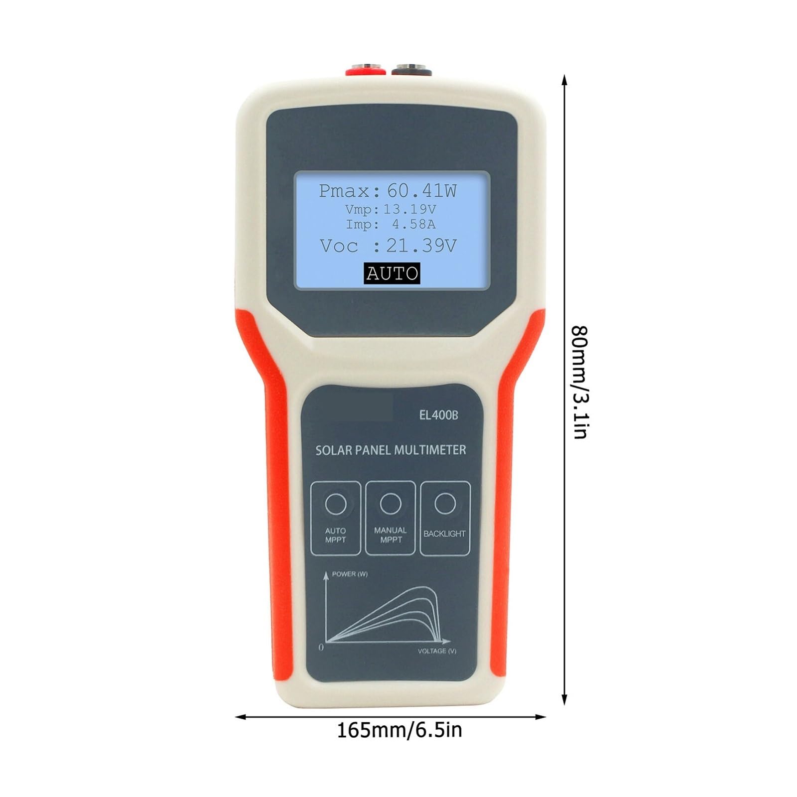LCD MPPT Multimetro for pannello solare Tester di corrente intelligente Tester di tensione Misuratore di potenza digitale Tester for pannello solare Misuratore di COV EL400B Per uso fai-da-te