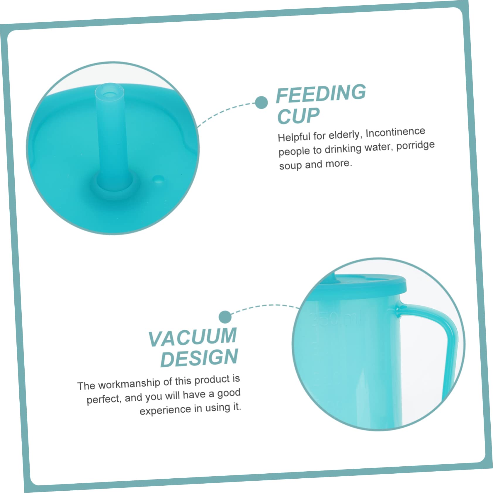 FRCOLOR 3pezzi Tazza Antigoccia Per Anziani Con Cannuccia Bicchiere Per Pazienti Disabili Facile Da Usare Con Coperchio Rotante Design Ergonomico Per Ristoro Sicuro e Comodo