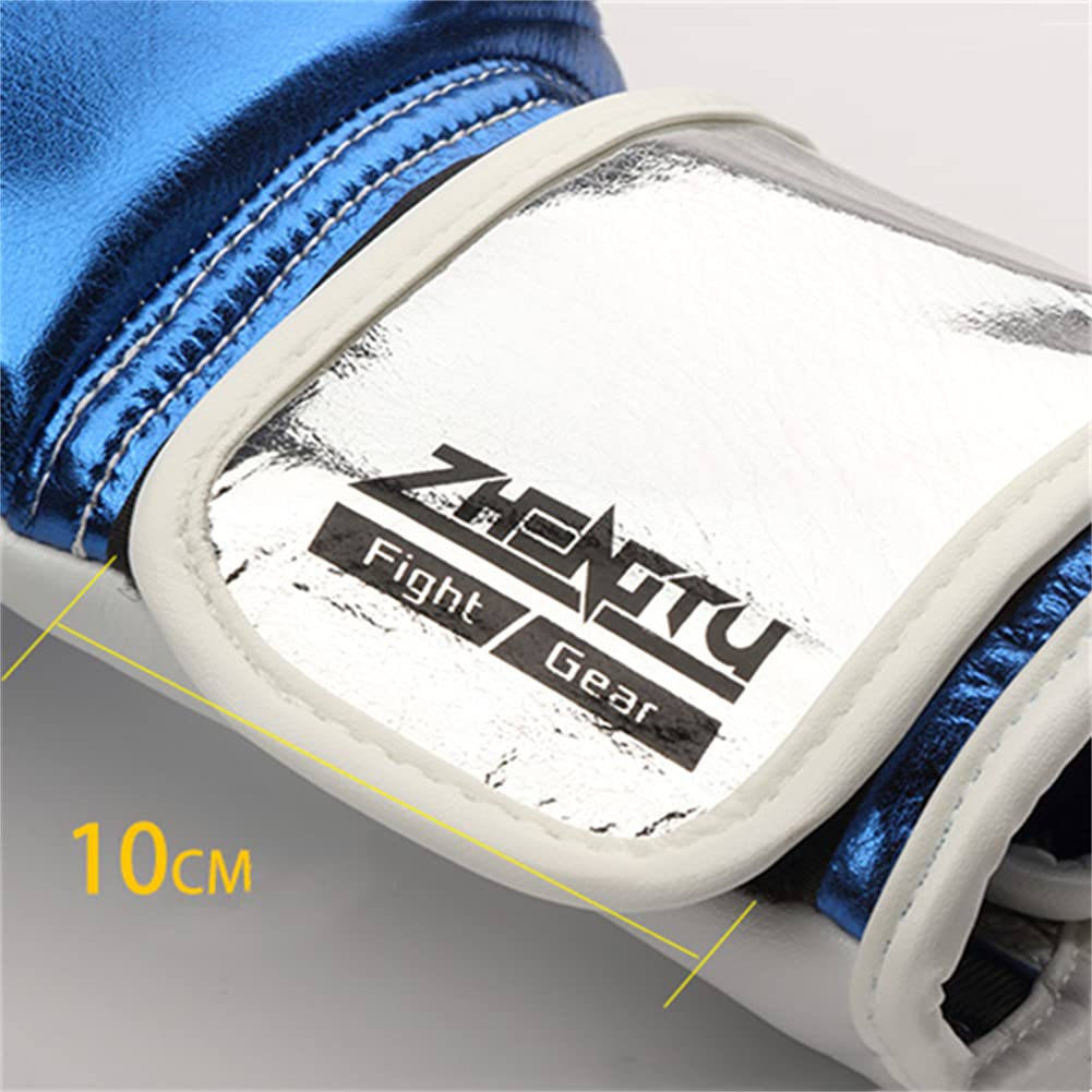 Guanti da Boxe Sparring Muay Thai, Gel Sparring Guanti da Allenamento, per Boxe, Allenamento, Borse per punzoni, combattimenti gratuiti, Grappling, Arti Marziali, qualità Professionale,Blu,12OZ
