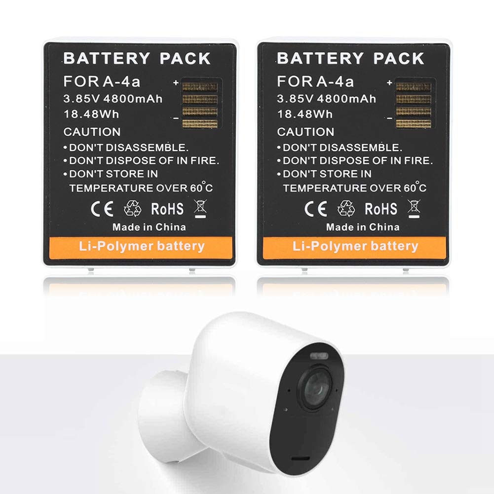 A‑4a Batteria Ricaricabile Ad Alta Capacità da 4800mAh per Videocamera Ultra/Ultra 4K, Confezione da 2, Ioni di Litio, Leggera