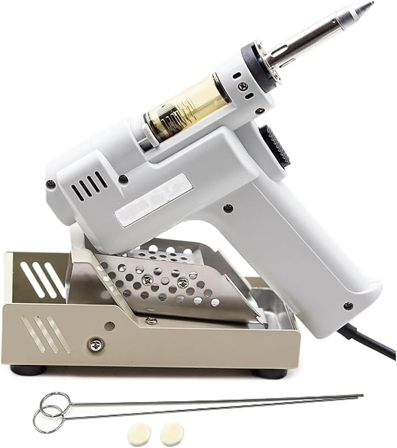 Bomba de vacío eléctrica para desoldar y reparar placas de circuitos, calentador cerámico de 80 W, temperatura ajustable, herramienta de soldadura para bricolaje.