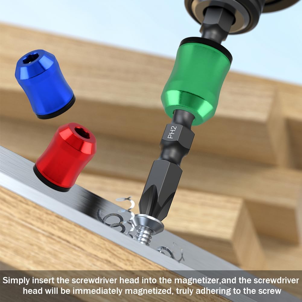 3PCS Screwdriver Head Magnetic Ring, 2026 New Strong Magnetic Screw Ring, for Power Bits & Hex Screwdrivers,Magnetic-Screw Holder Ring for Hex Screwdriver and Power Bits