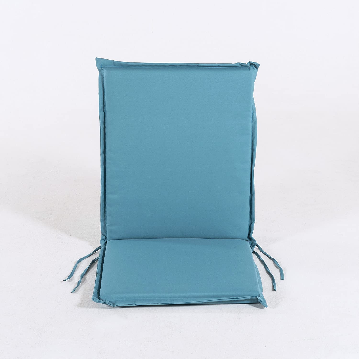 Pack 2 Cojines para sillón de jardín reclinable estándar Color Turquesa, Medidas 92x42x4 cm, Repelente al Agua, Desenfundable, Funda de cojín con Relleno para sillas de terraza, Cojines Silla Comedor