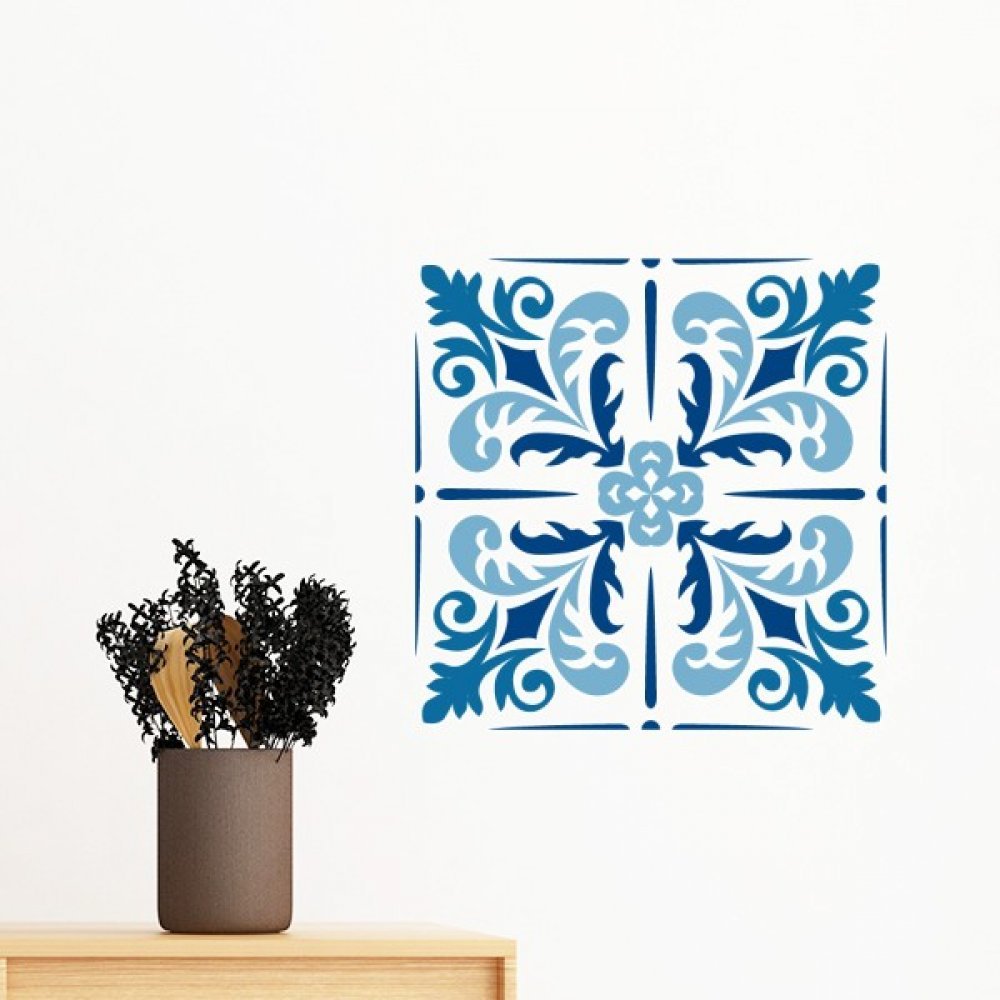 Sticker mural bleu marocain amovible pour relooker un mur sans peindre ni abîmer