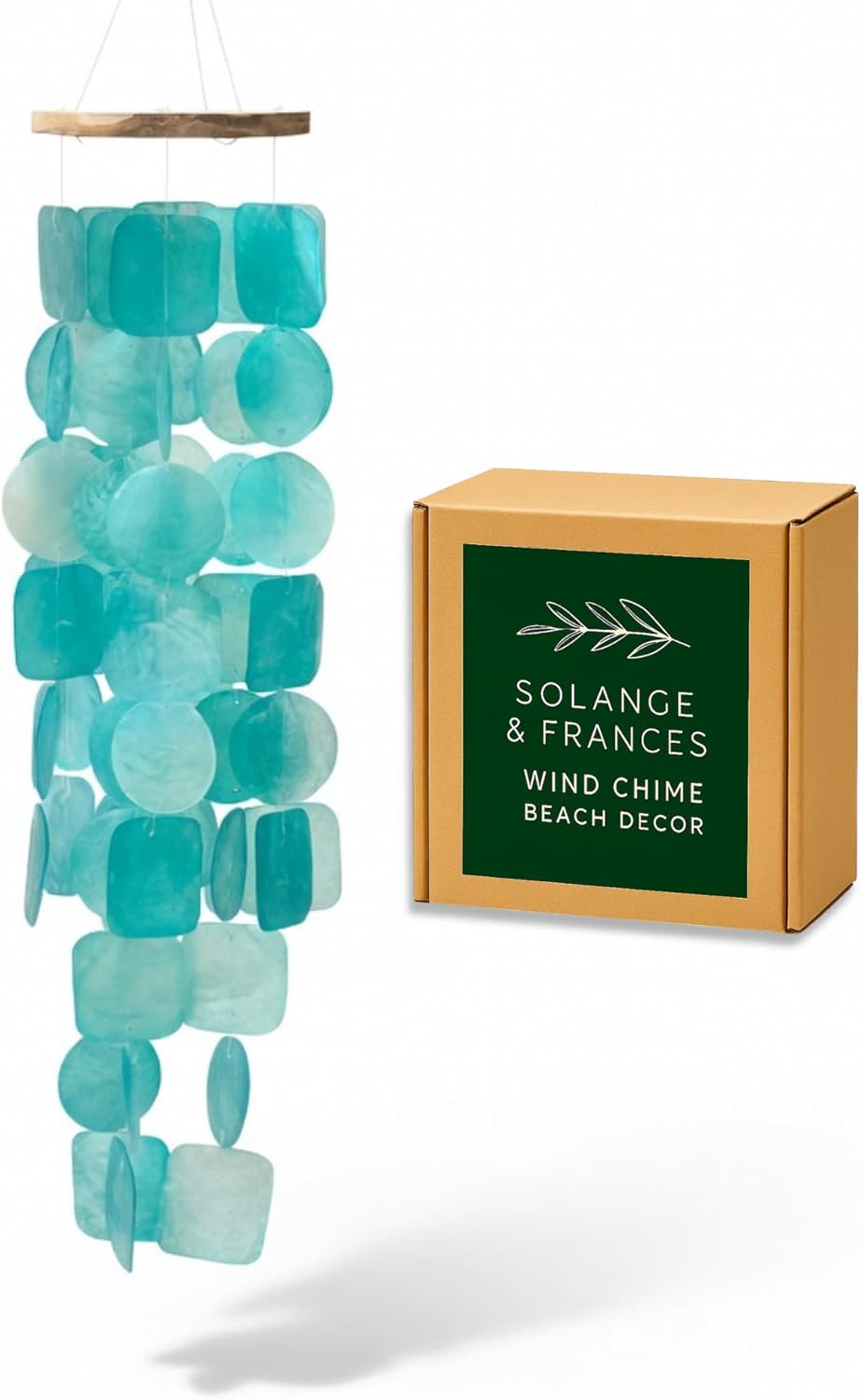 Solange & Frances Beach Decor, Outdoor Decor, Wind Chimes for Outside, Sea Glass Decor, Gift Ideas for Beach Lovers, Windchimes for Outdoors, for Beach