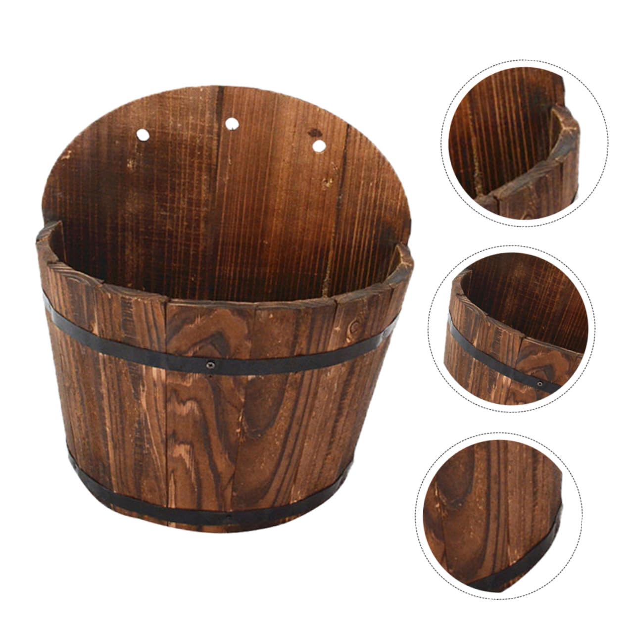Kleiner Wand-Pflanztopf aus Holz zum Aufhängen von Pflanzen, stabiler Blumentopf für den Außenbereich, Balkon und Garten, ideal für Heim- und Pflanzenliebhaber