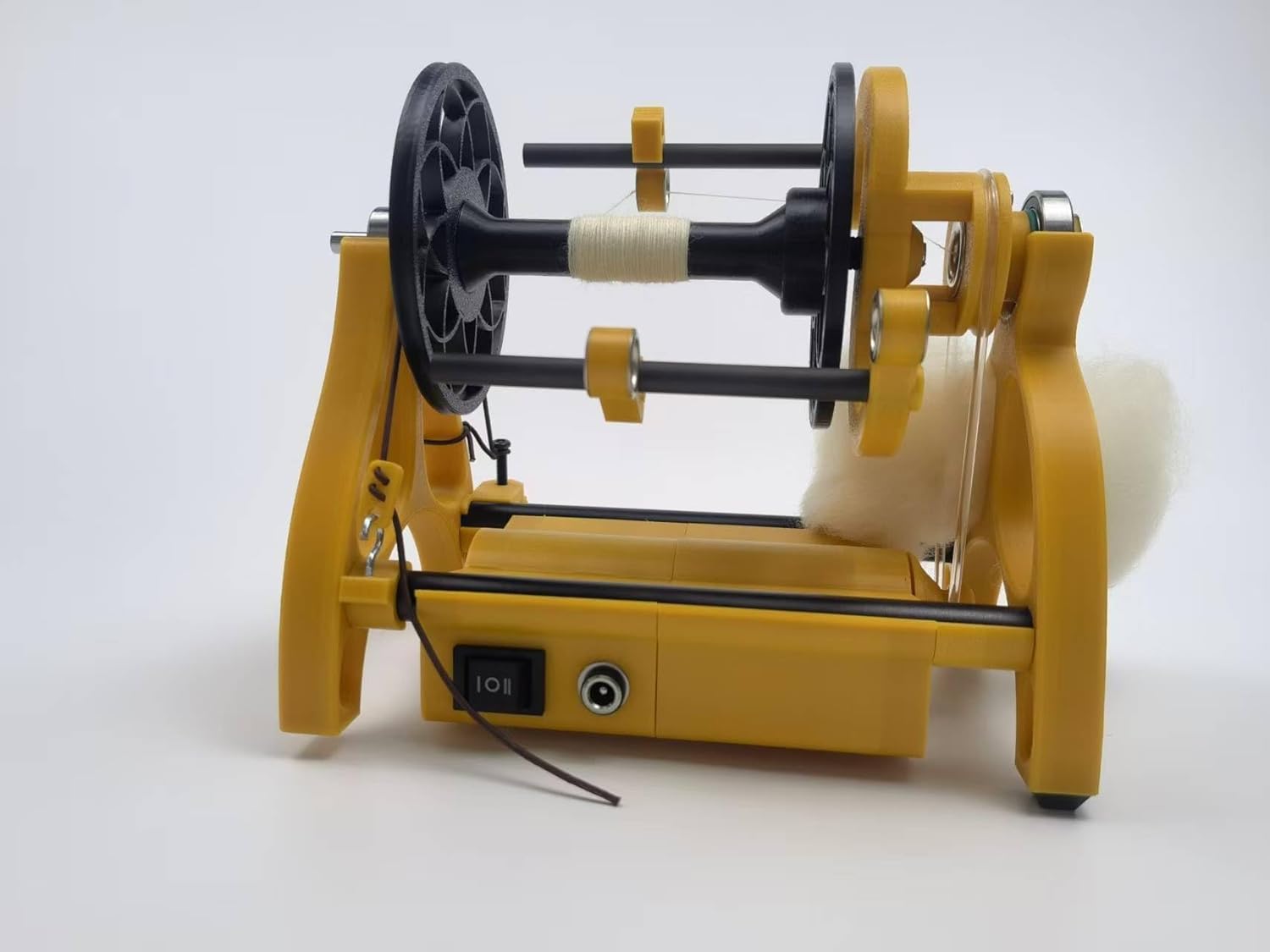 Electric Yarn Winder Electric Yarn Spinner Kit Spinning Wheel for Wool with Foot Controller & 4 Bobbins, Small Wool Spinner with Forward & Reverse(Green)