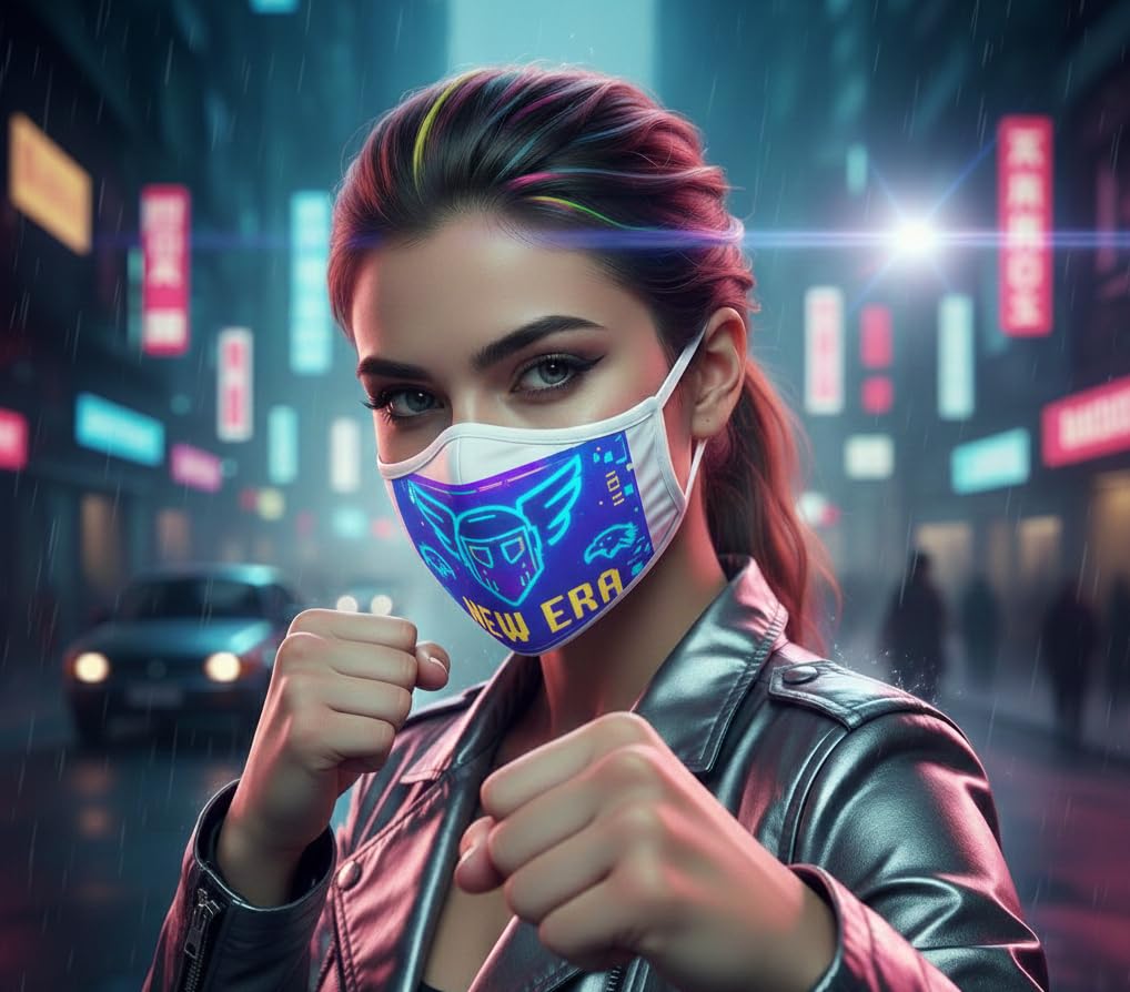 NEW ERA Neon Gaming Face Mask | Premium Sublimation Printed Fabric Mask | Reusable & Washable | Pack of 2-image-31