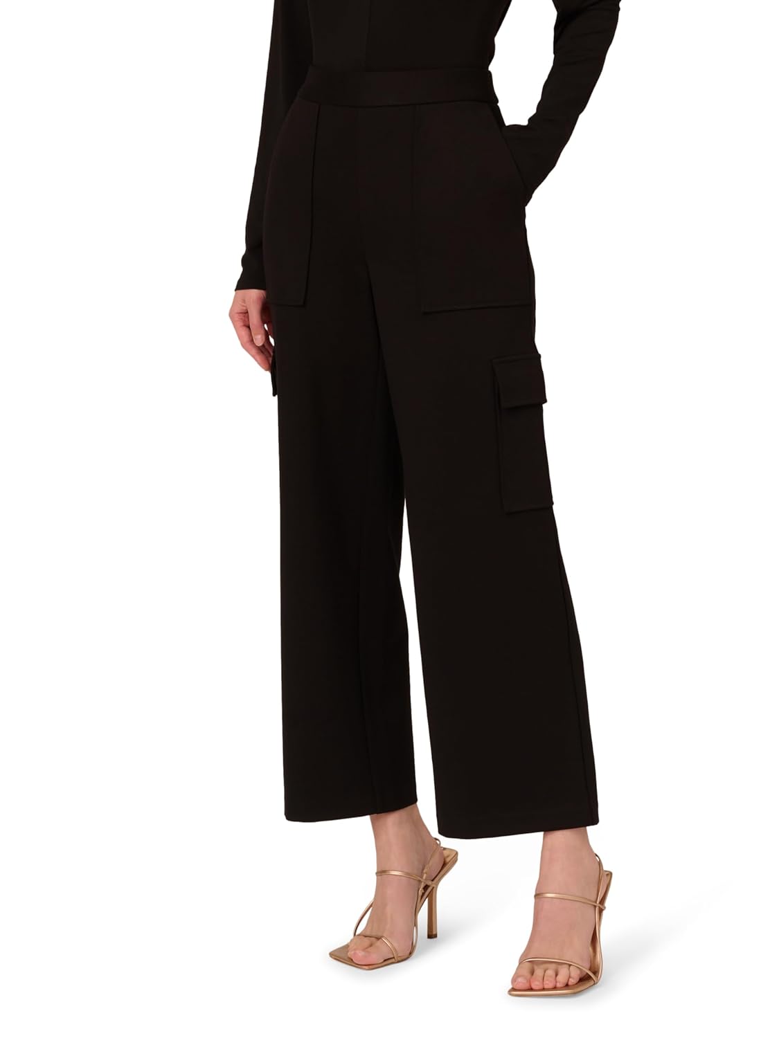 Adrianna Papell Womens Ponte Knit Cargo Pull on Pant