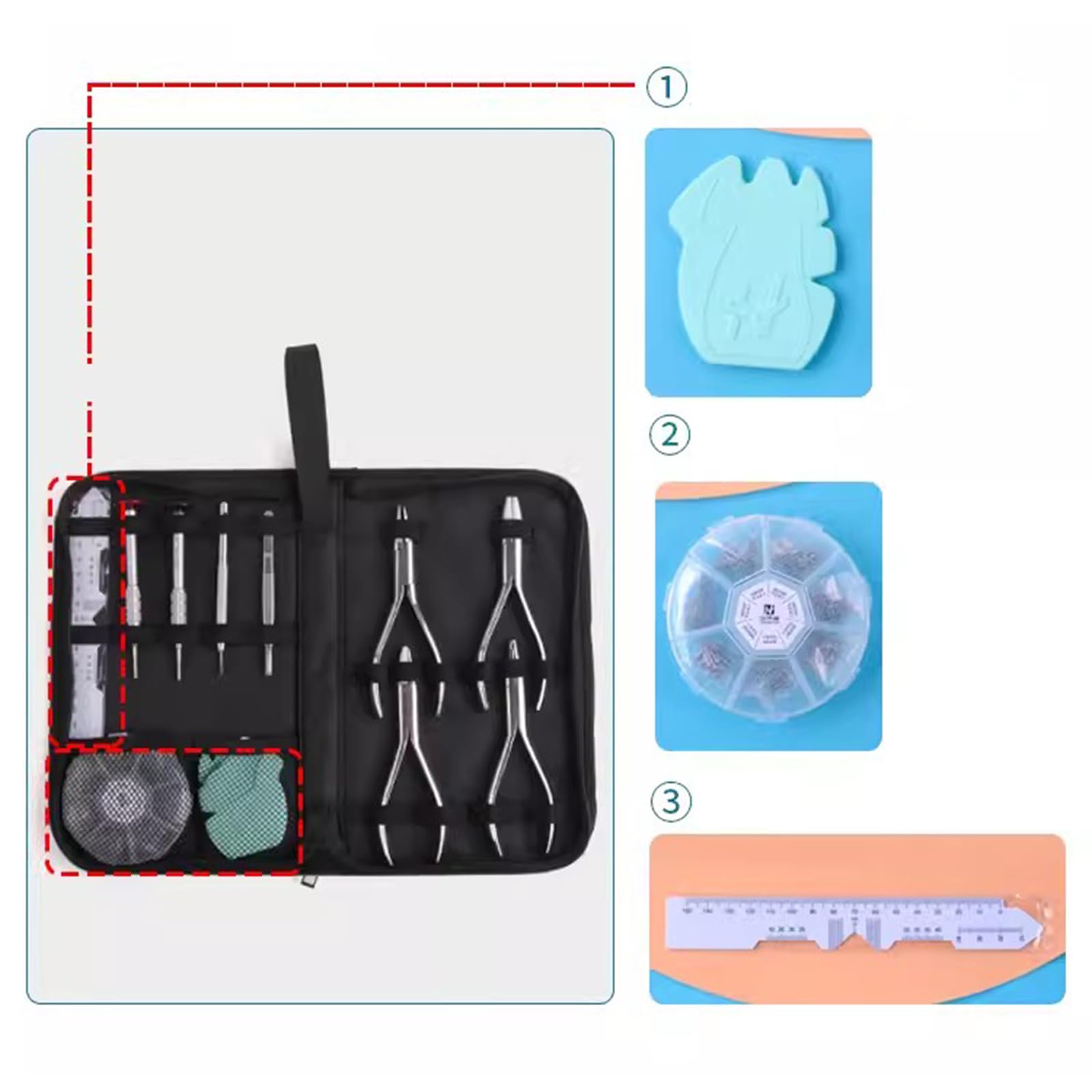 Kit de reparación de gafas con 8 herramientas de marco de gafas sin montura, 4 alicates para gafas, 4 bolsas de almacenamiento para destornilladores, ideal para reparación de relojes y teléfonos