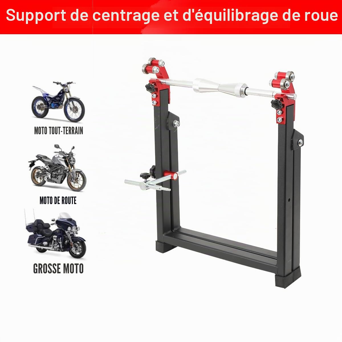 Machine d'équilibrage de roues de moto Support de centrage de moto Support d'équilibrage de moto Pneus de moto Dispositif d'équilibrage de moto Machine d'équilibrage Appareil d'équilibrage