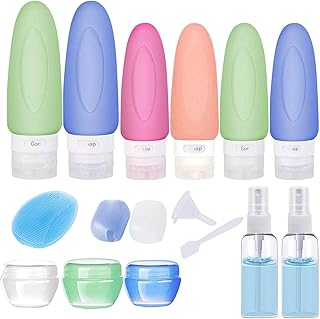 POLENTAT 17 Pcs Silicone Travel Bottles Set, TSA Approved Travel Size Containers for Toiletries for Shampoo Leak-proof Tra...