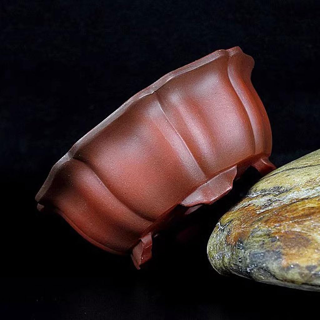 Doniczka na rośliny Purple Clay Bonsai Sadzarka Ręcznie robiona Koła Doniczka w kształcie kwiatu Zielona Doniczka Roślina 5.1 cala Doniczki