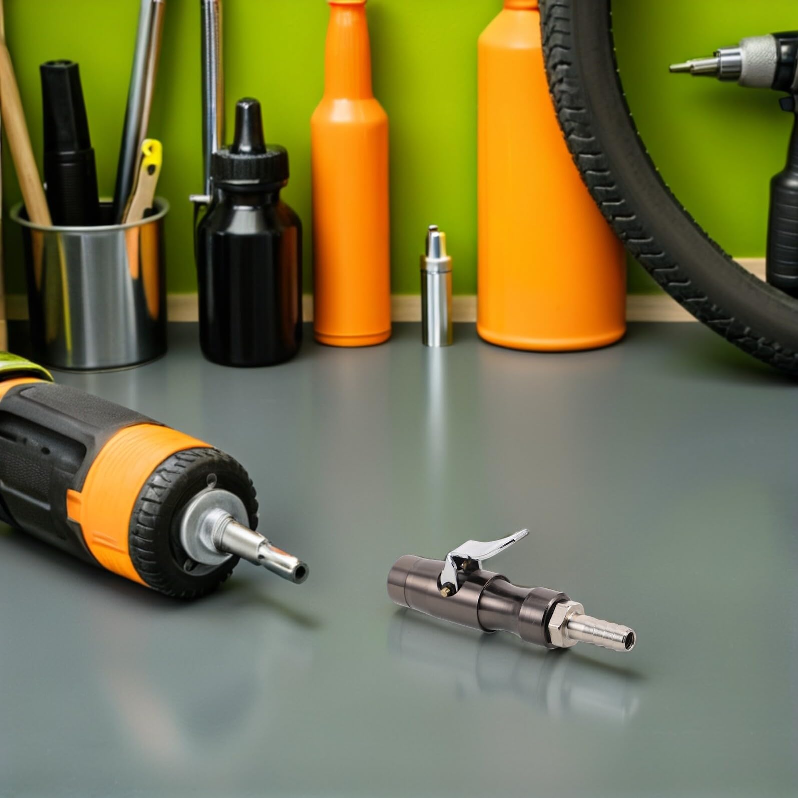 5 Stück Reifenfüllanschluss Auto Selbstverriegelnder Reifenluftadapter mit Schnellkupplung Kompatibel für Pkw Lkw und Motorrad Langlebiger Reifenschlauchadapter für Präzise