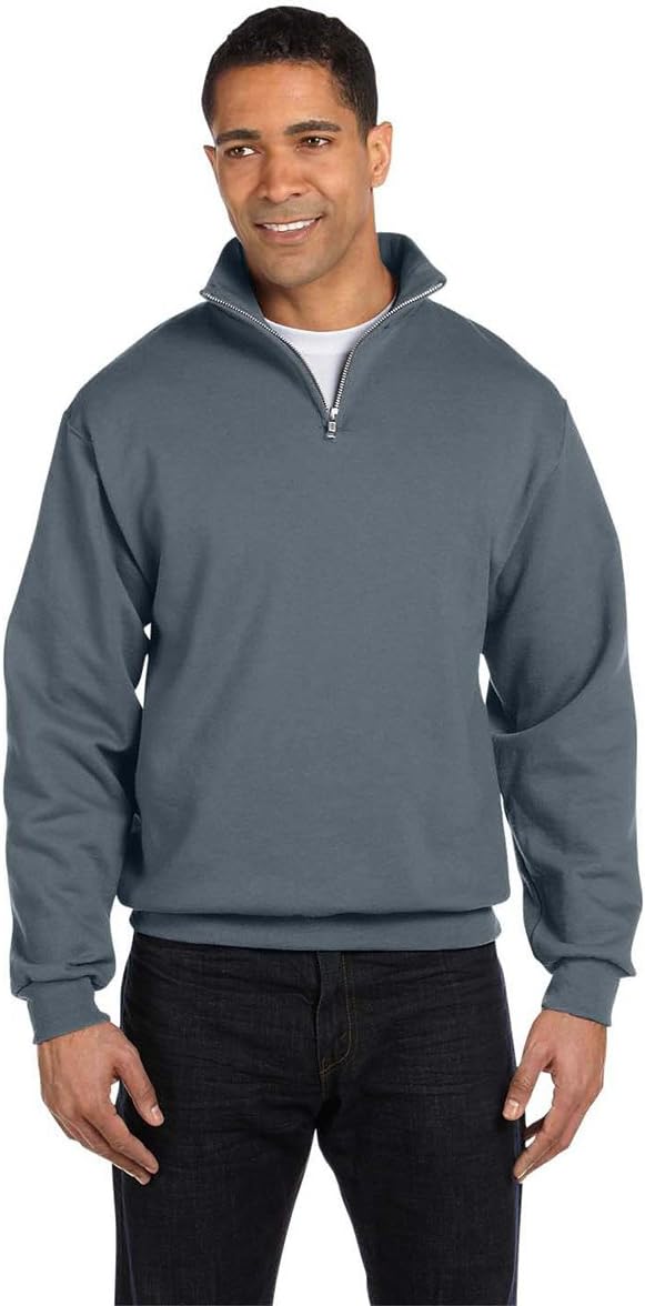 JERZEES Mens SUPER SWEATS 1/4-Zip Sweatshirt with Cadet Collar