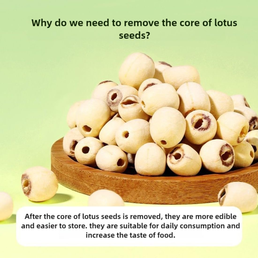 Lotus Seeds Essiccati Premium Senza Zolfo 420g | Facili da Cuocere per Zuppa/Porridge/Dolce | Puri & Naturali