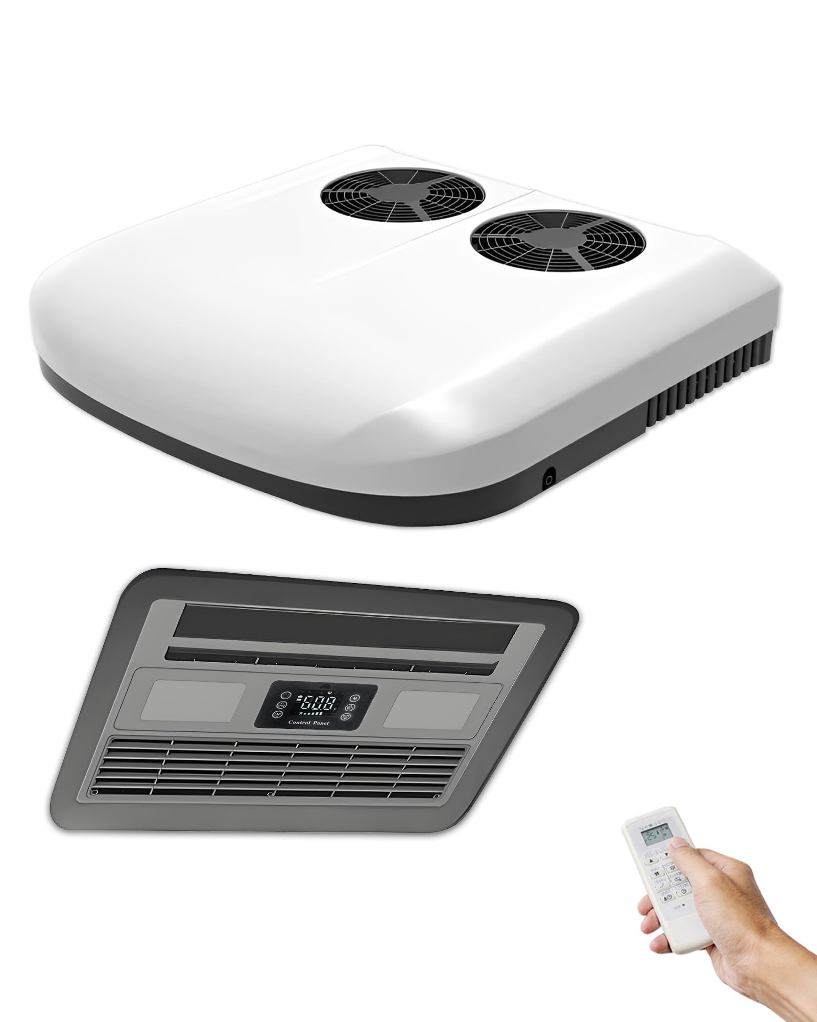 12V RV Air Conditioner, 13000 BTU Rapid Cooling RV Rooftop A/C Unit, 12 Volt Low Noise Camper Air Conditioner for RV Truck Car Caravan Motorhome Trailers Tractors Van Bus