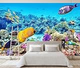 Sfondo Fotografico 3D Ocean Coral Fish Animal Wallpaper Murales, 120 * 80 cm Sfondo Salotto Camera Da Letto Ufficio Corridoio Decorazione Murali