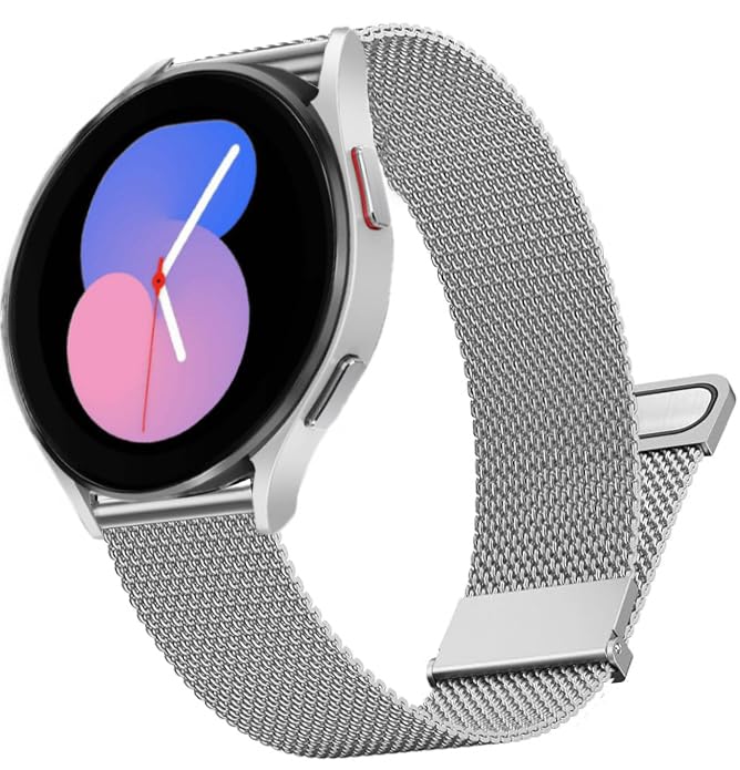 DEALELE Compatible with Samsung Galaxy Watch 7 / FE / 6/6 Classic / 5/5 Pro / 4/4 Classic / 3 41mm / Huawei GT3 / GT2 42mm, 20mm Stainless Steel Metal Mesh Replacement Strap for Women Men