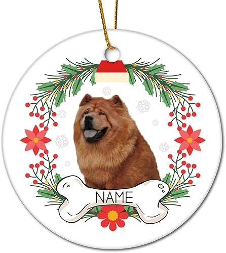 Chow Chow Red Ornaments Personalized Dog Ornament Custom Christmas Pet Ornament Pet Remembrance Keepsake Dog Memorial Gift 3" Pet Keepsake for Xmas