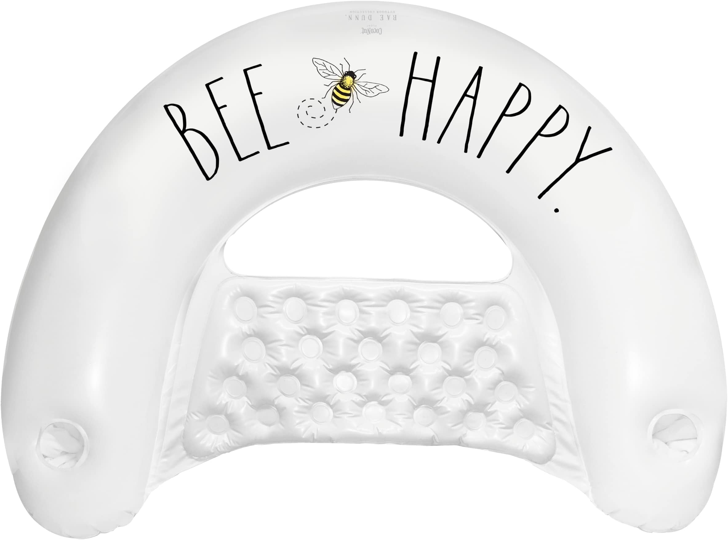 Rae Dunn Chill Chair Lounger by CocoNut Float Bee Happy Theme - Adult Size Multi-Purpose Inflatable Drifter & Lounge Chair - Versatile Ride-On for Summer & Swim Parties