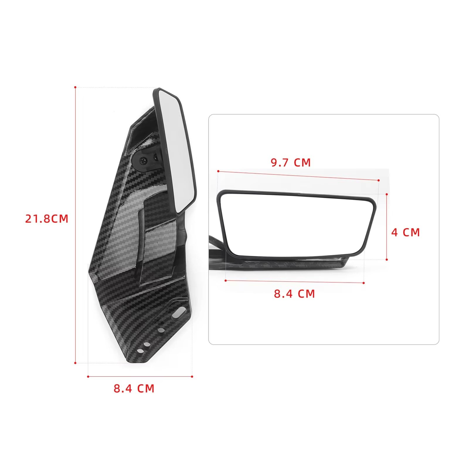 Motorrad Winglet Kompatibel Mit Yamaha Für Yzf Für R1 Für R3 Motorrad Spoilerverkleidung Verstellbare Drehbare Rückspiegelseite Flügel
