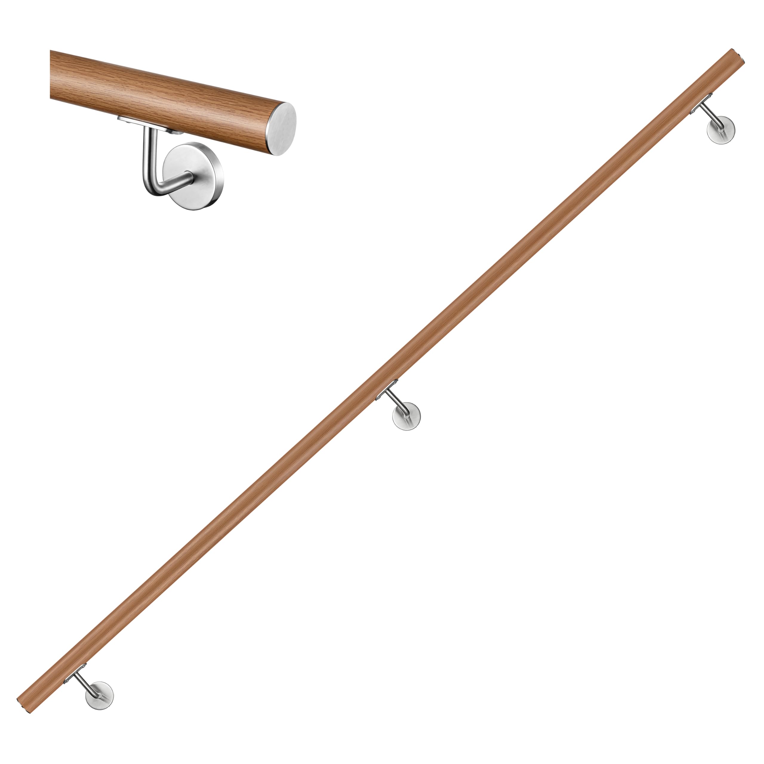 Stair Handrail Wall Mounted Handrail Indoor & Outdoor Handrail 240CM