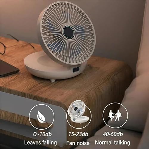 Miniatura 4 de Ventilador de cocina de doble uso con gancho, ventilador de mesa, ventilador recargable de montaje en pared, ventilador de escritorio portátil