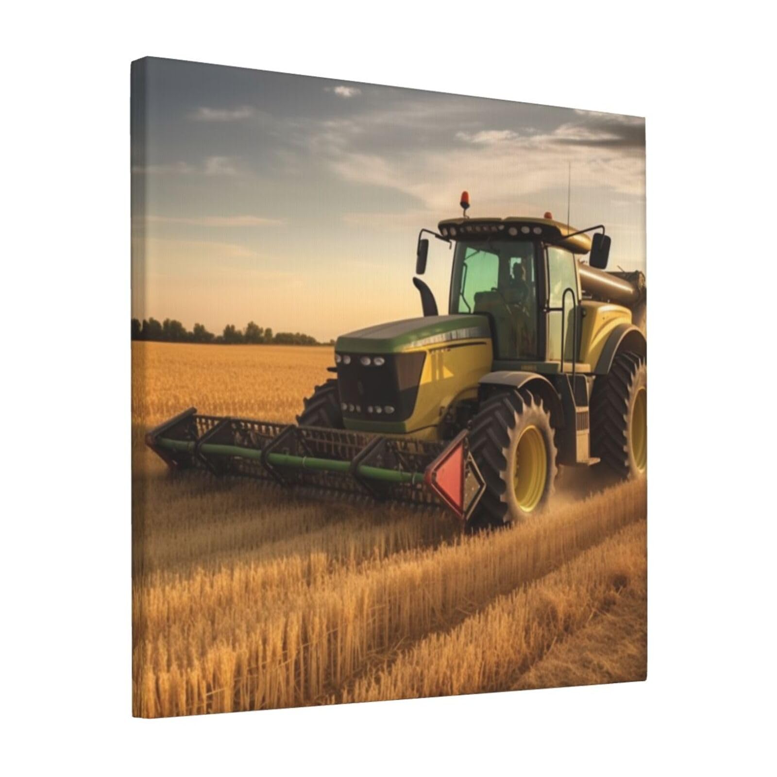 FodPand Farm Tractor Harvest Canvas Wall Art for Living Room Wall Decor 12"x12" Modern Artwork Painting Pictures Hanging Canvas Prints Aesthetic Wall Art for Bedroom Bathroom Office Wallart Decor