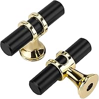 Vista 37 de Rergy Manijas de Gabinete Tiradores de Cajón y Pomos, Paquete de 5 Níquel Cepillado y Oro Centro de Orificio de 3 Pulgadas, Herrajes de Cocina