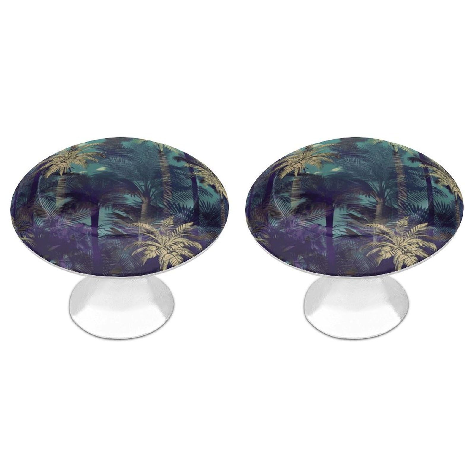 FekiLoot Fantasy Palm Tree Jungle Cabinet Knob Kitchen Drawer Knob Stainless Steel Round Drawer Pulls Modern Cabinet Hardware Vintage Dresser Drawer for Kitchen Bathroom Closet Dresser Cabinets