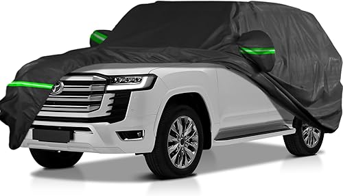 AROJAK Funda impermeable para automóvil Toyota Land CruiserLX 2008-2023, 190T para todo tipo de clima, con puerta con cremallera, bandas resistentes