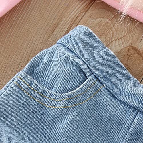 Conjunto de duas peças para meninas de verão sem mangas babados cor sólida shorts jeans conjunto de