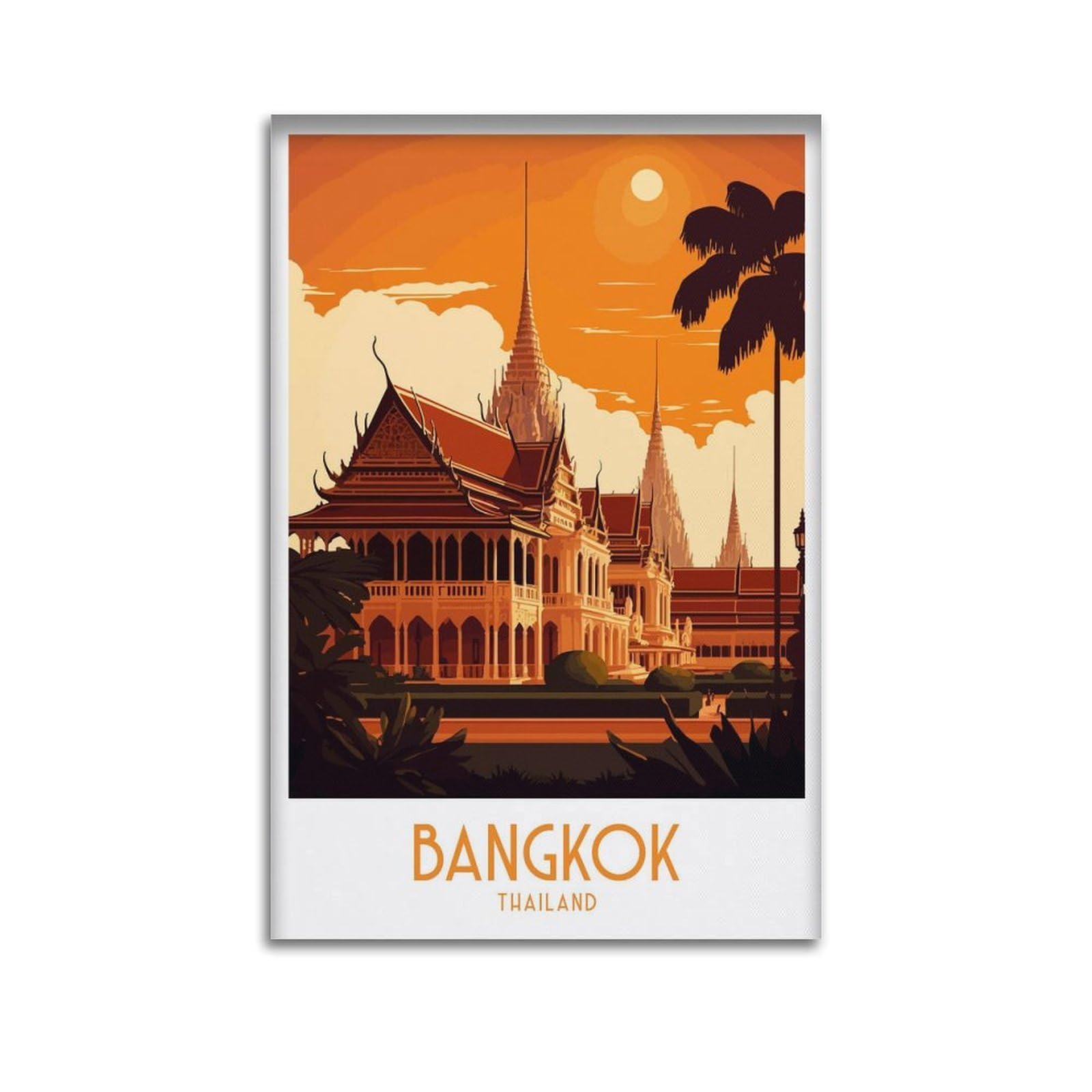 xiaoxiaoshen Bangkok Travel Thailand Canvas Poster Wall Art Prints Room Aesthetic Murals Bedroom And Living Decorations 20x30inch(50x75cm)